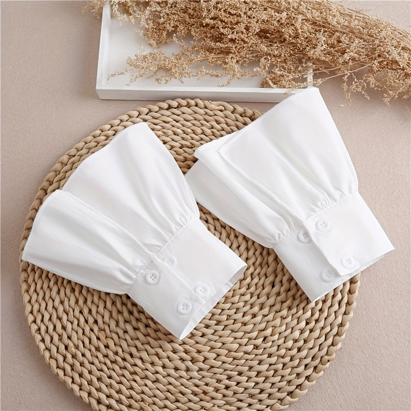 Wrist Wraps - 2 szt. Falbanki Proste Białe Mankiety